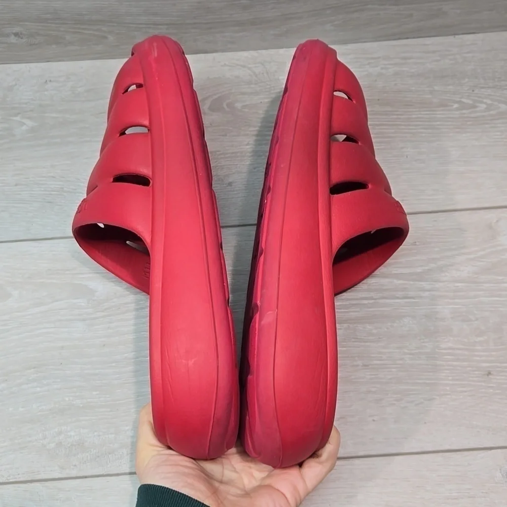 Ugg Mens Platform Sport Samba red Outdoor Open Toe Sandals shoes sz 11